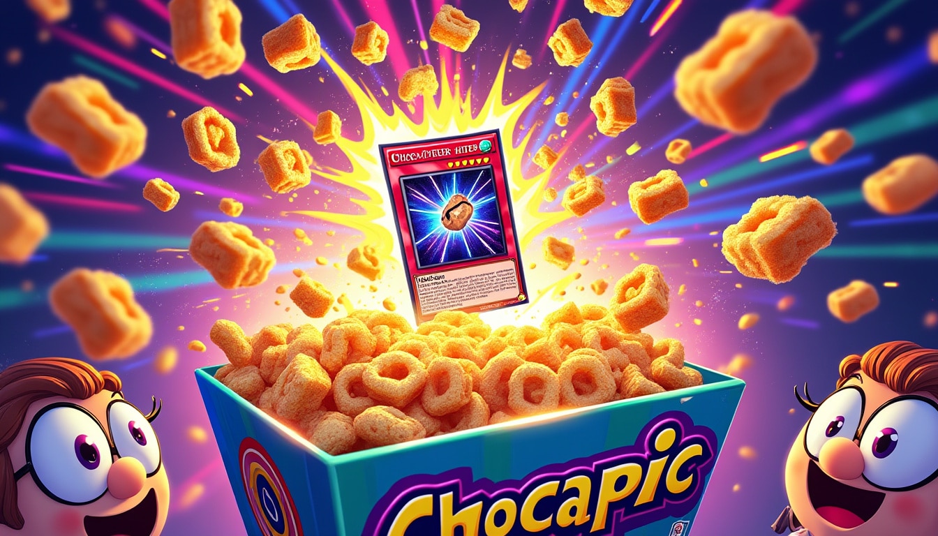 découvrez comment une carte yu-gi-oh! rare provenant d’une boîte de chocapic suscite l’engouement et fait exploser les enchères auprès des collectionneurs.