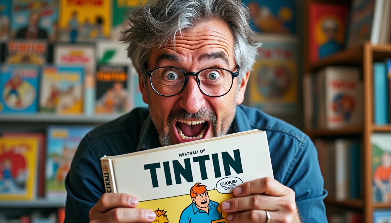 un collectionneur ému découvre que sa bande dessinée tintin, estimée à seulement 2 000 €, se vend pour la somme incroyable de 80 000 € lors d'une vente aux enchères. une histoire touchante qui met en lumière la passion et la surprise du monde des collectionneurs.