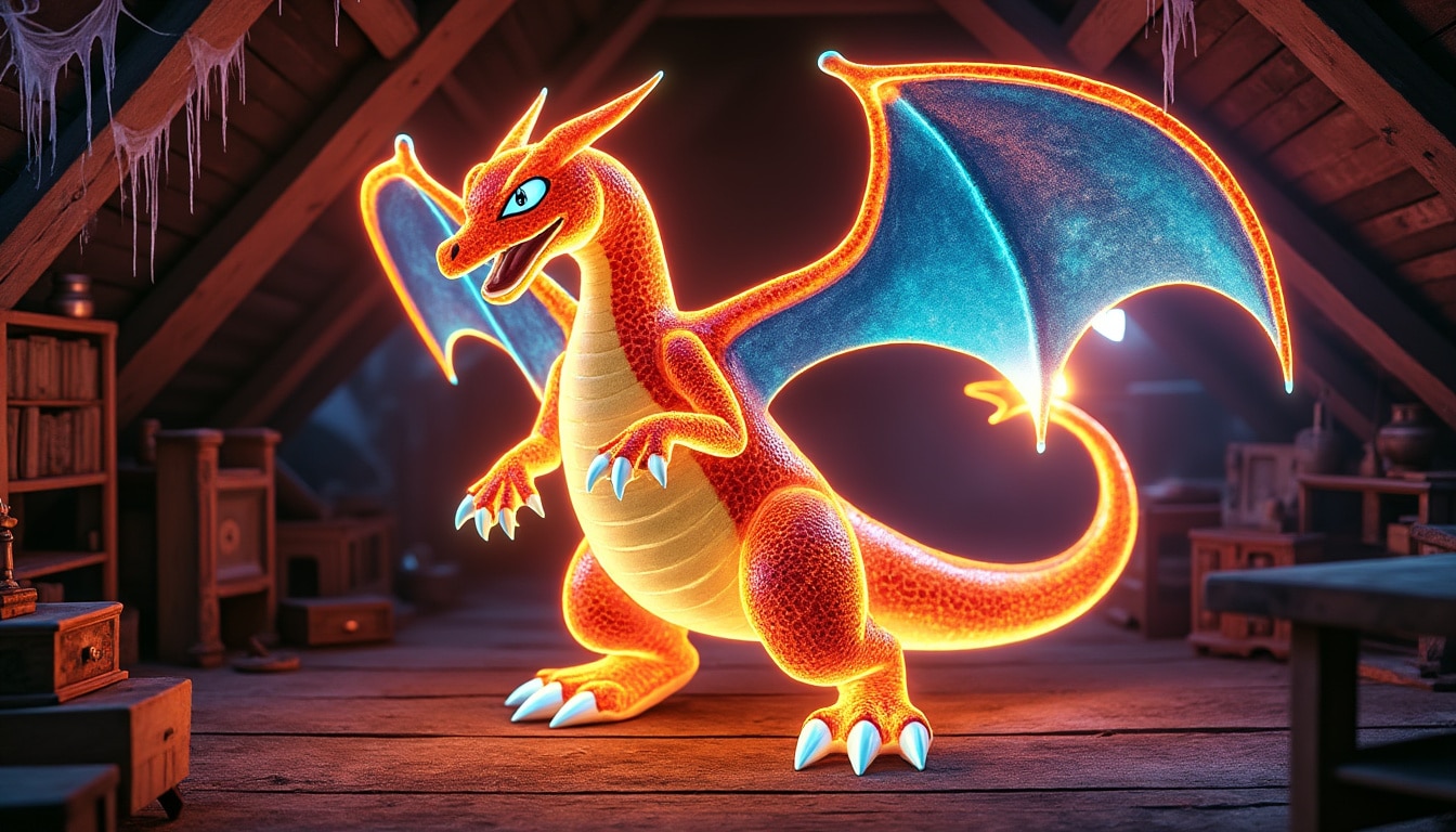 un rare dracaufeu holographique des cartes pokémon a été découvert dans un grenier en normandie. découvrez l'histoire insolite de cette trouvaille exceptionnelle qui enthousiasme les collectionneurs !