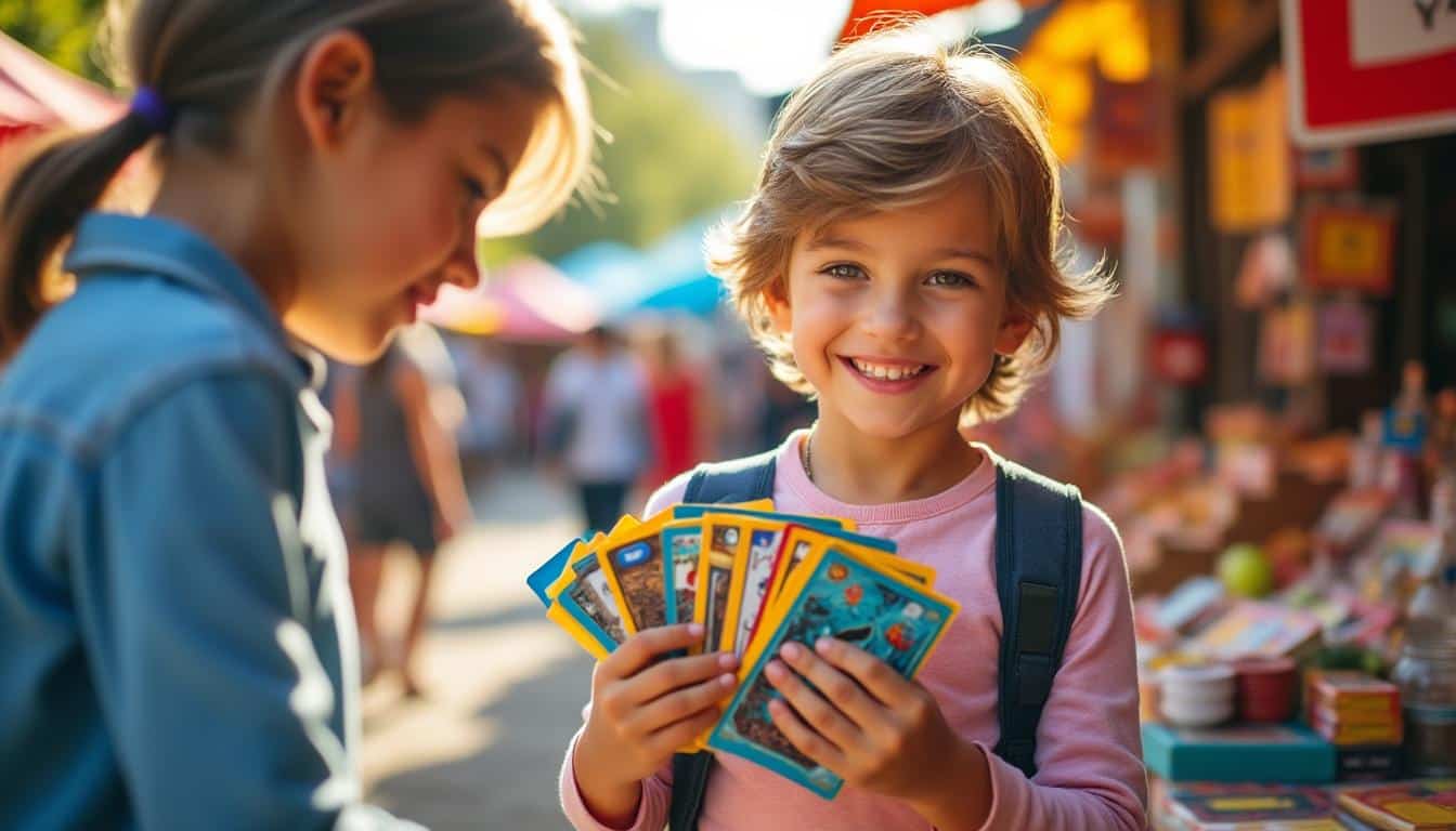 lors d’un vide-grenier, un enfant vend ses cartes pour seulement 5 €. à la surprise générale, l’acheteur découvre parmi elles une carte rarissime, transformant l’affaire en véritable coup de chance.