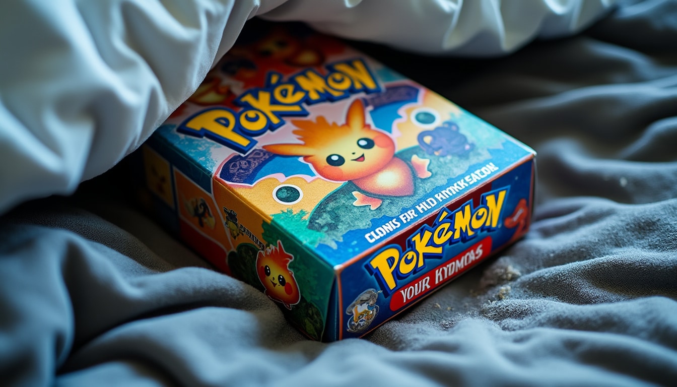 lors d'un vide-maison, une rare boîte pokémon encore scellée a été retrouvée sous un lit, étonnant collectionneurs et passionnés de cartes à collectionner.
